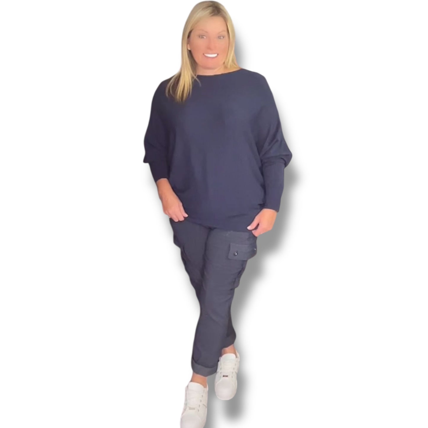 Batwing Soft Fine-knit Sweater. ( Clara )