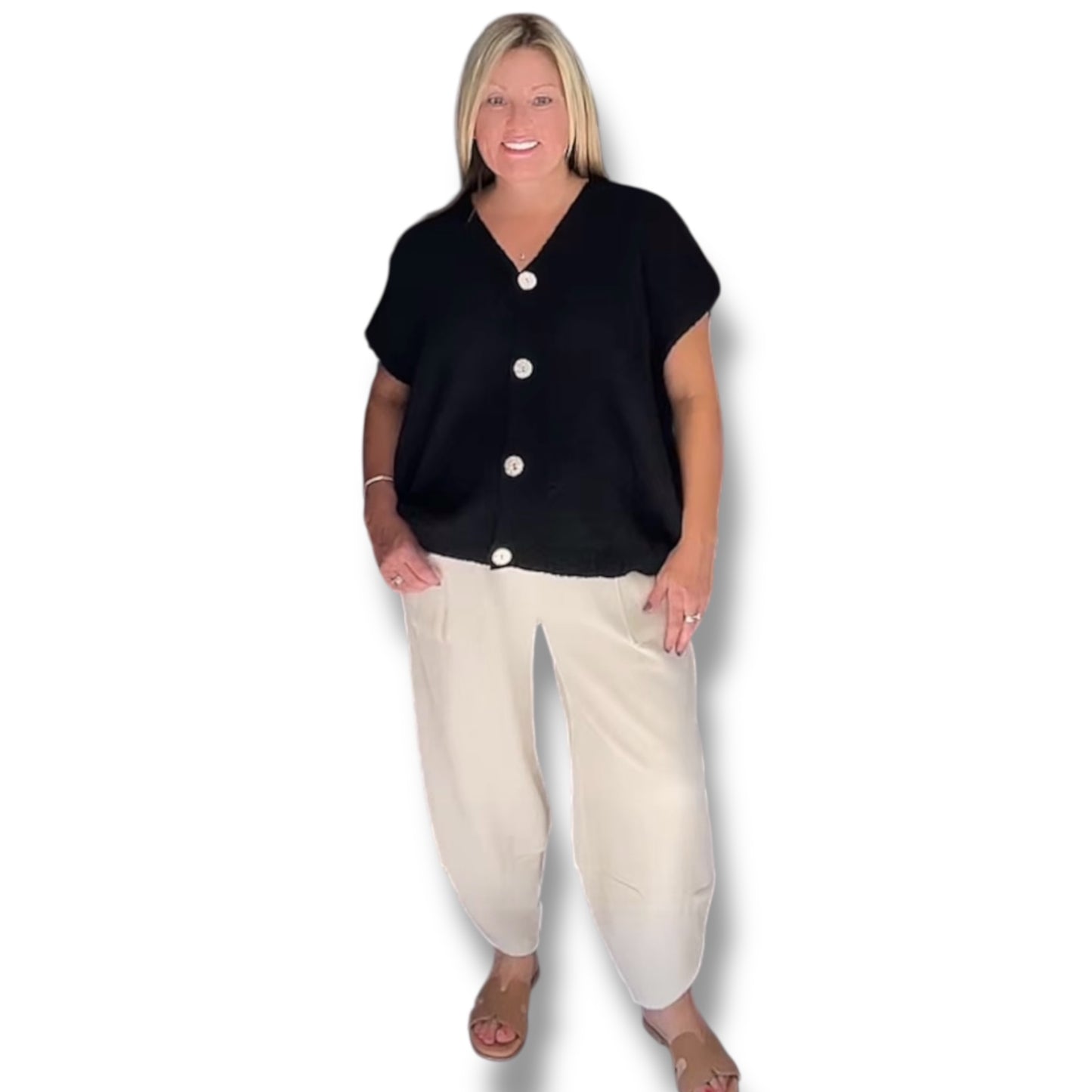 Tulip Leg Ribbed Velour Jogger Trousers (Ashdan)