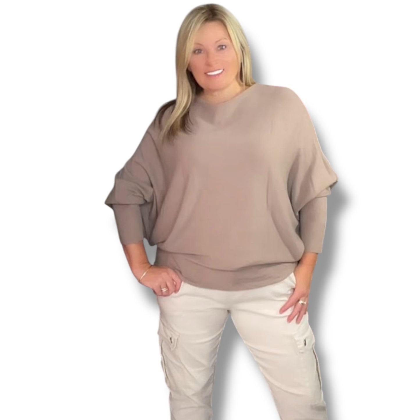 Batwing Soft Fine-knit Sweater. ( Clara )