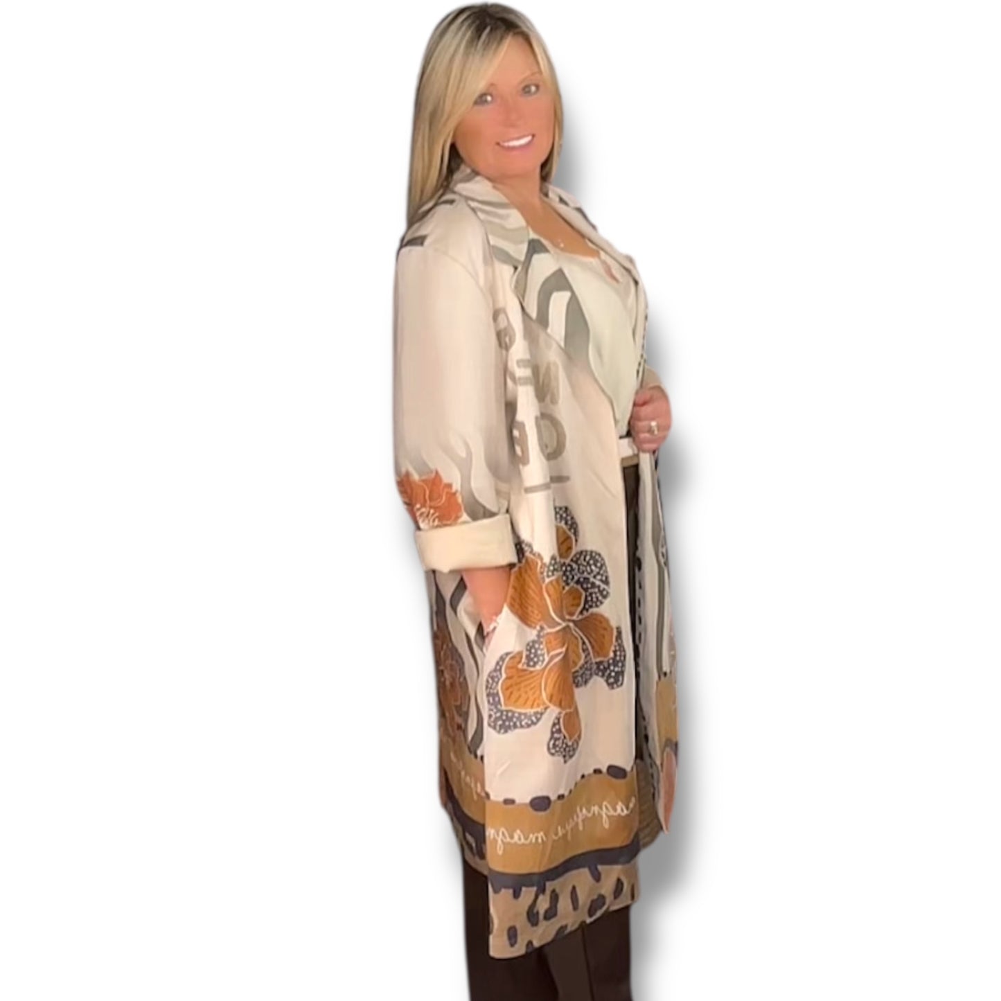 Alaya. Zebra Faux Suede Coat