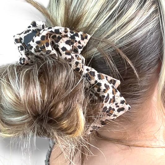 Animal Print Bow Crocodile Bun Clip