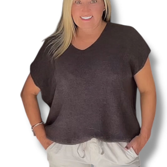 Super Soft Knit V-Neck Tank Top (Delta)