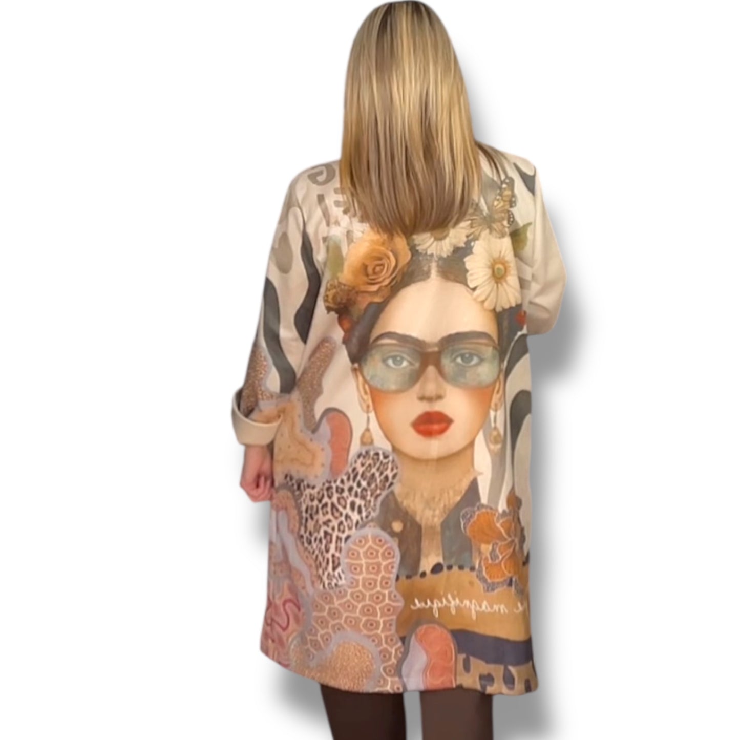 Alaya. Zebra Faux Suede Coat