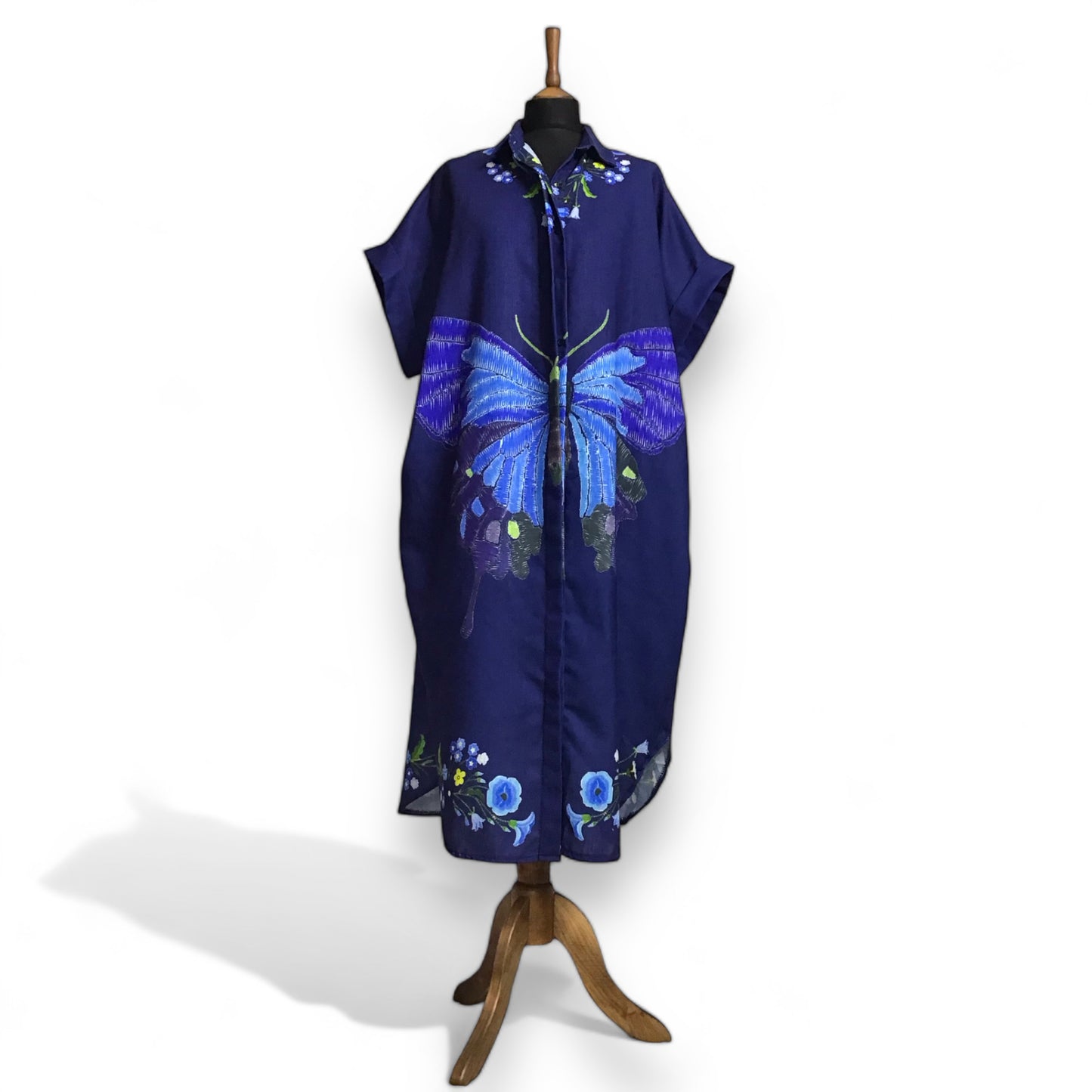 ELLIE. Butterfly Print Shirt-Dress.