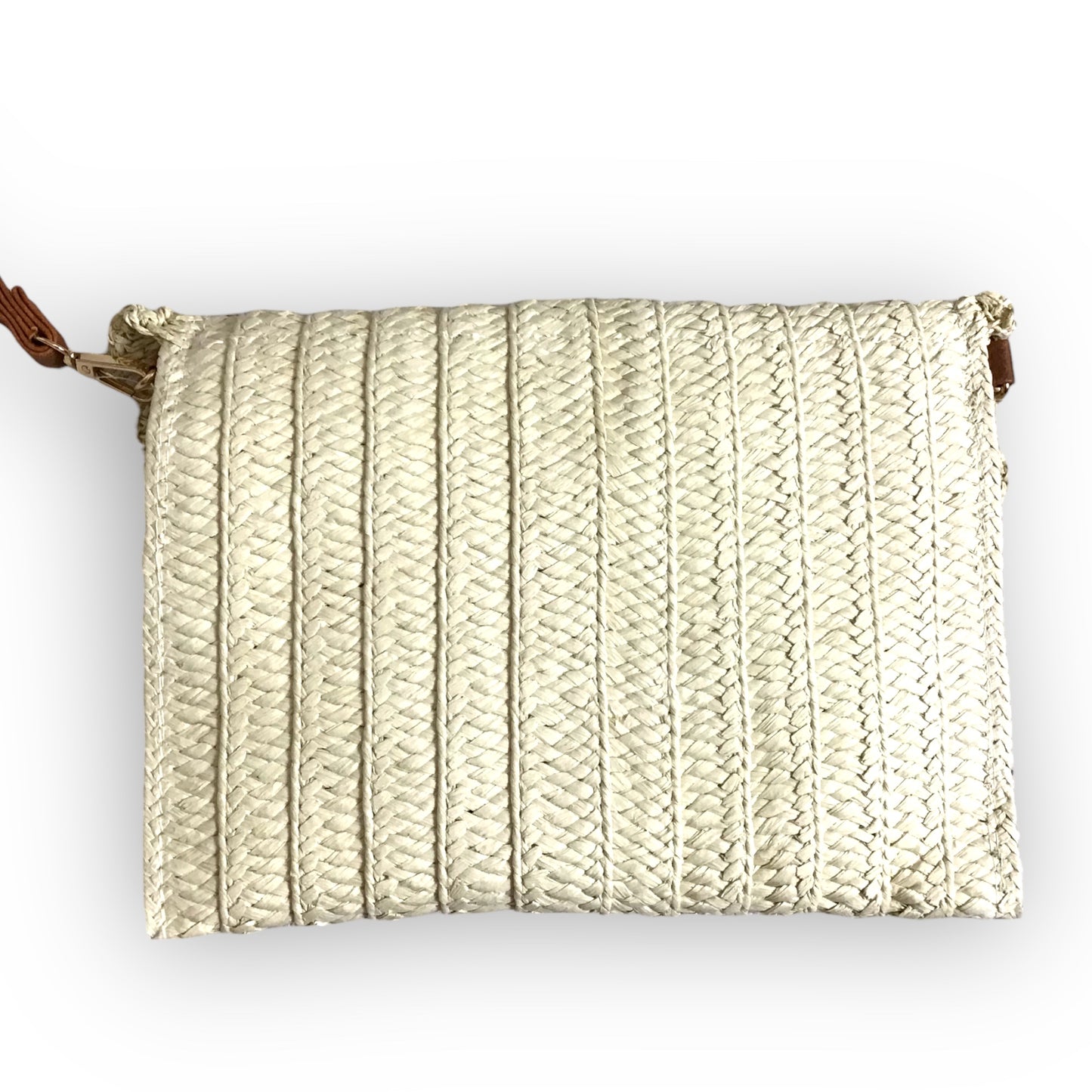 BROOKE. Straw Clutch Bag with Scolloped Edge