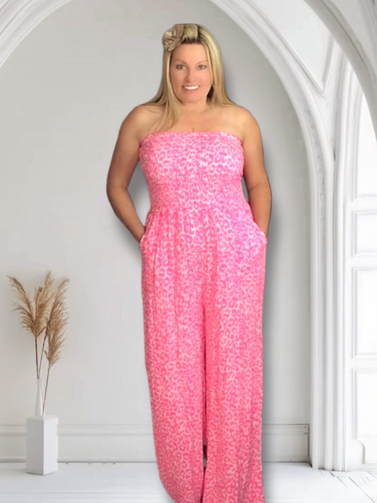 Pippa Cheesecloth Neon Animal Print Jumpsuit