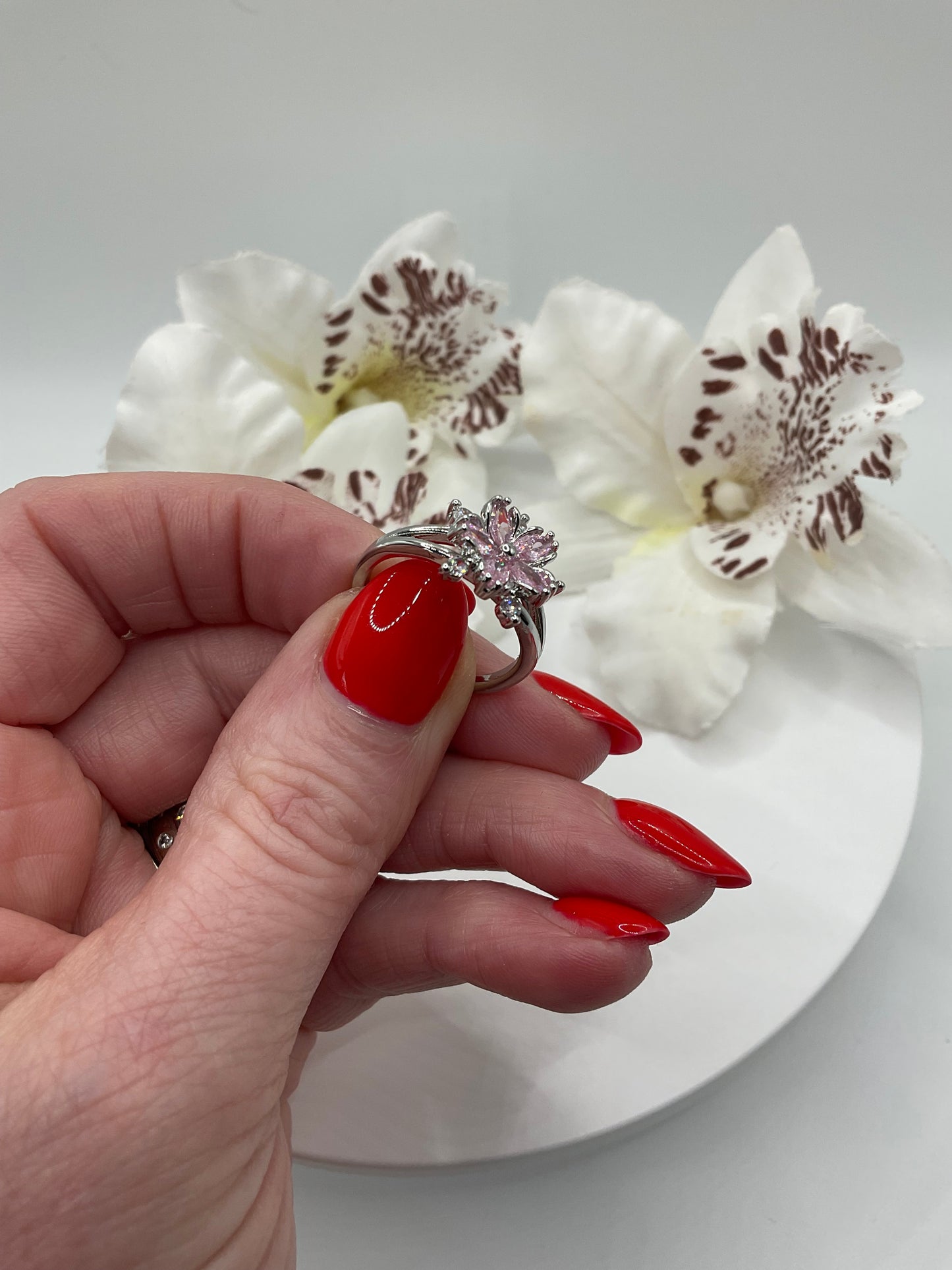 Pink Flower Ring
