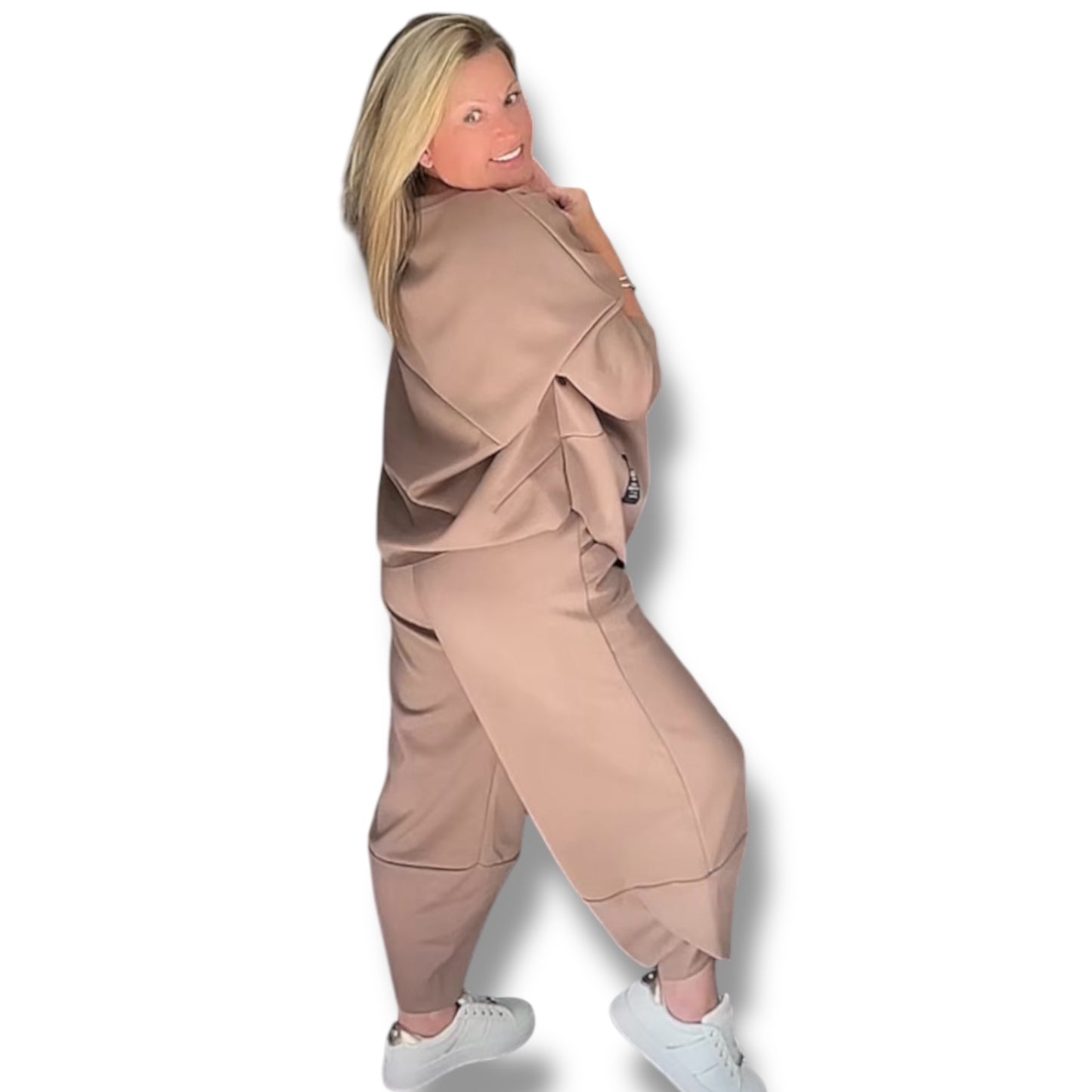 Co-Ord Long Sleeve Top & Tulip Leg Jogger Bottoms (Marcia)