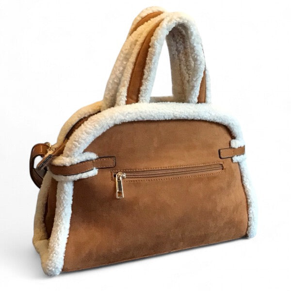 Dana. Faux Suede Cozy Handbag.