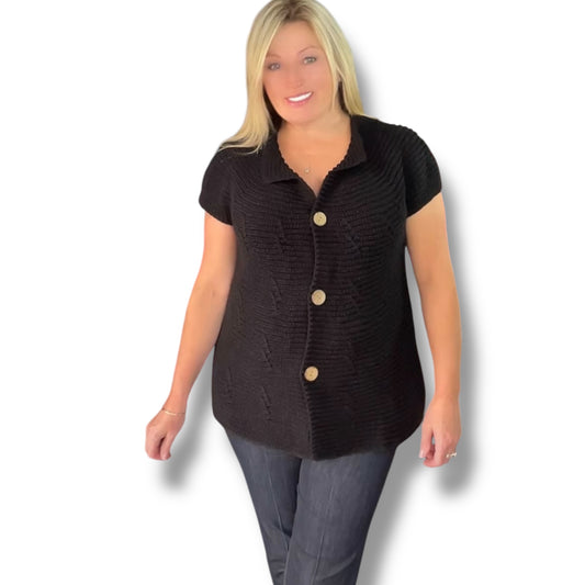 Chunky knit waistcoat with Buttons (Edith)