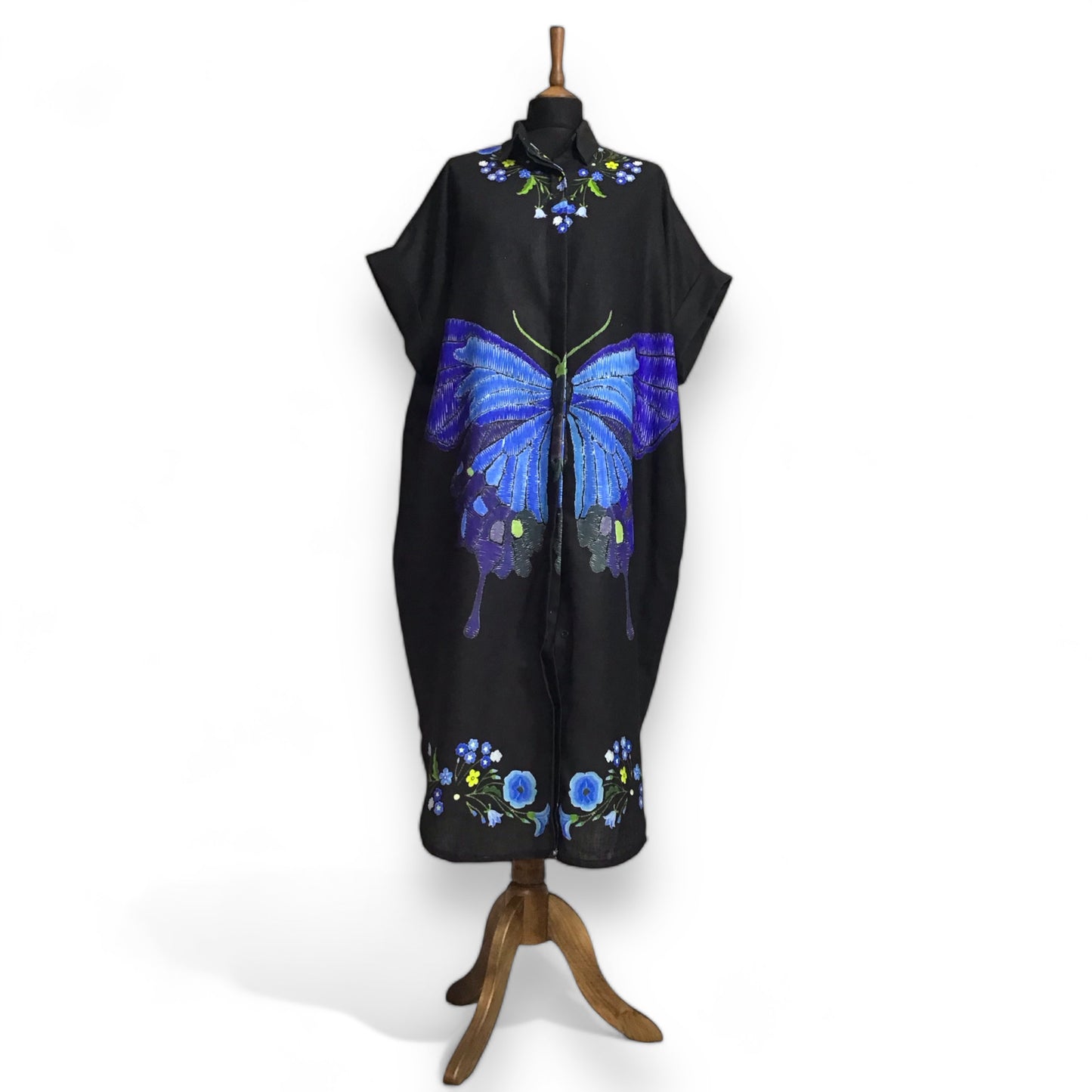 ELLIE. Butterfly Print Shirt-Dress.