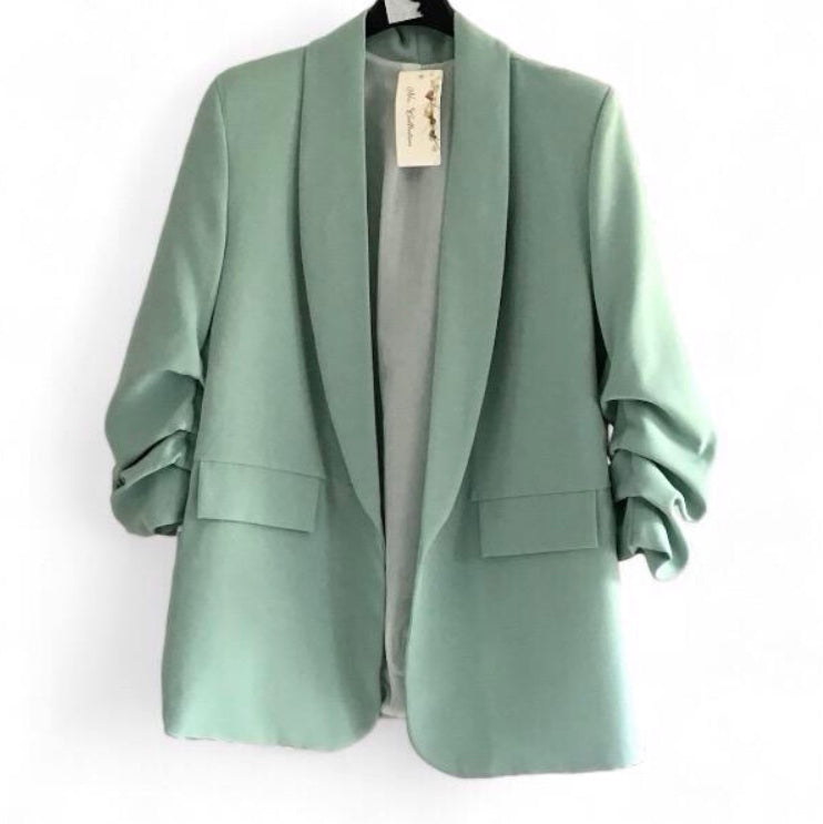 The Blazer. Ruched Sleeve Blazer