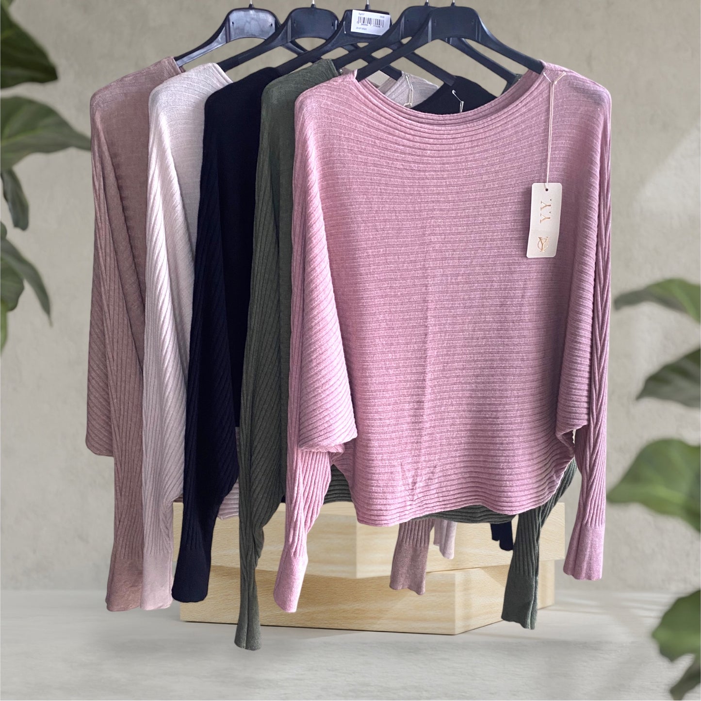 MORGAN. Soft feel ribbed batwing sweater top