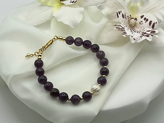 Amethyst Dusk Pearl Bracelet