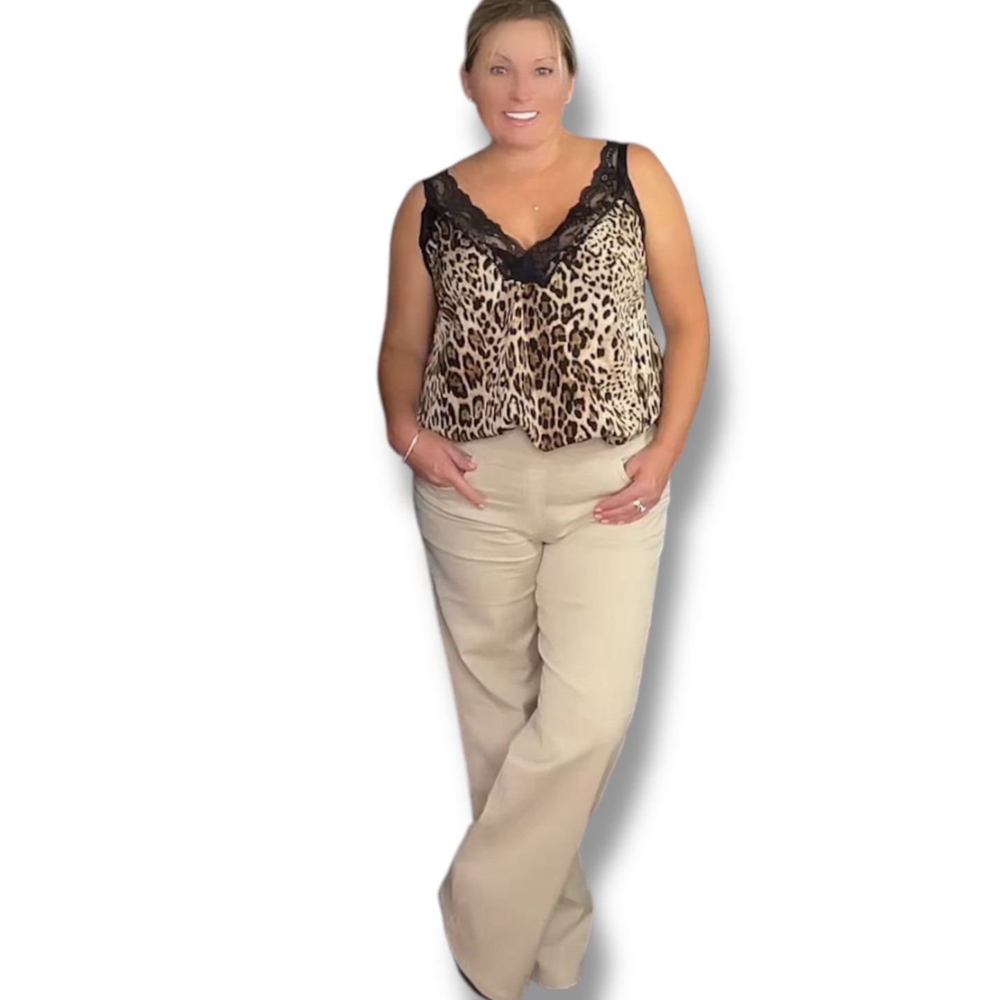 High Stretch High Waisted Jeans (Stone/Jeggings)