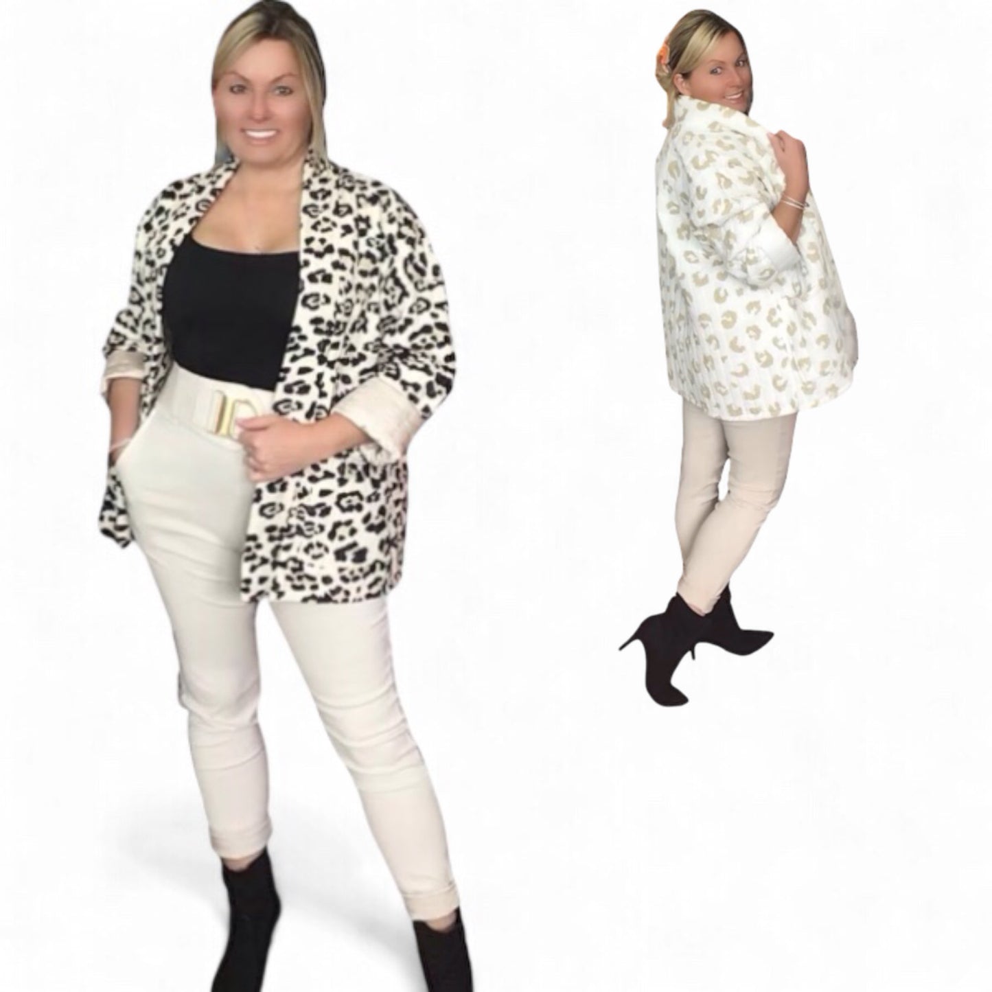 Page. Animal Print Quilted Jacket with Pockets