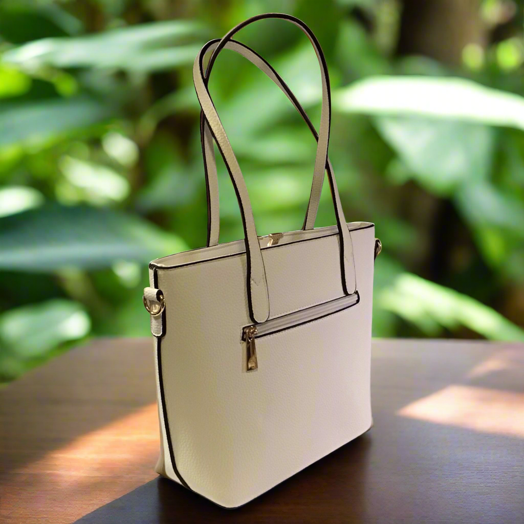 Lola. Designer Inspired Tote Bag ( Small White )