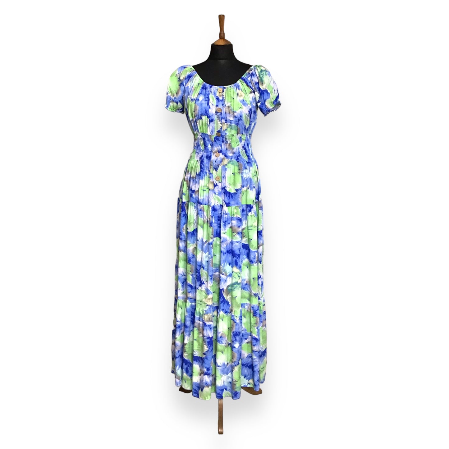 MERVYN. Smocked Waist Floral Magic Maxi Dress