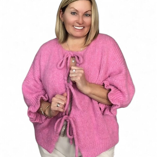 Charlene. Super Soft Knit Cardigan with Ties