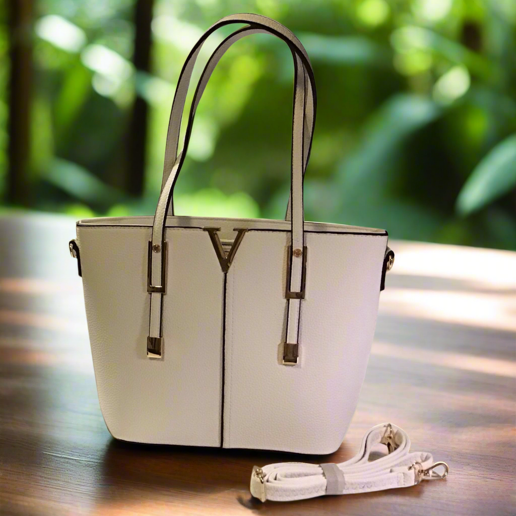 Lola. Designer Inspired Tote Bag ( Small White )