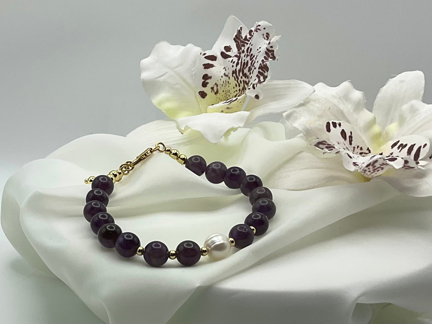 Amethyst Dusk Pearl Bracelet