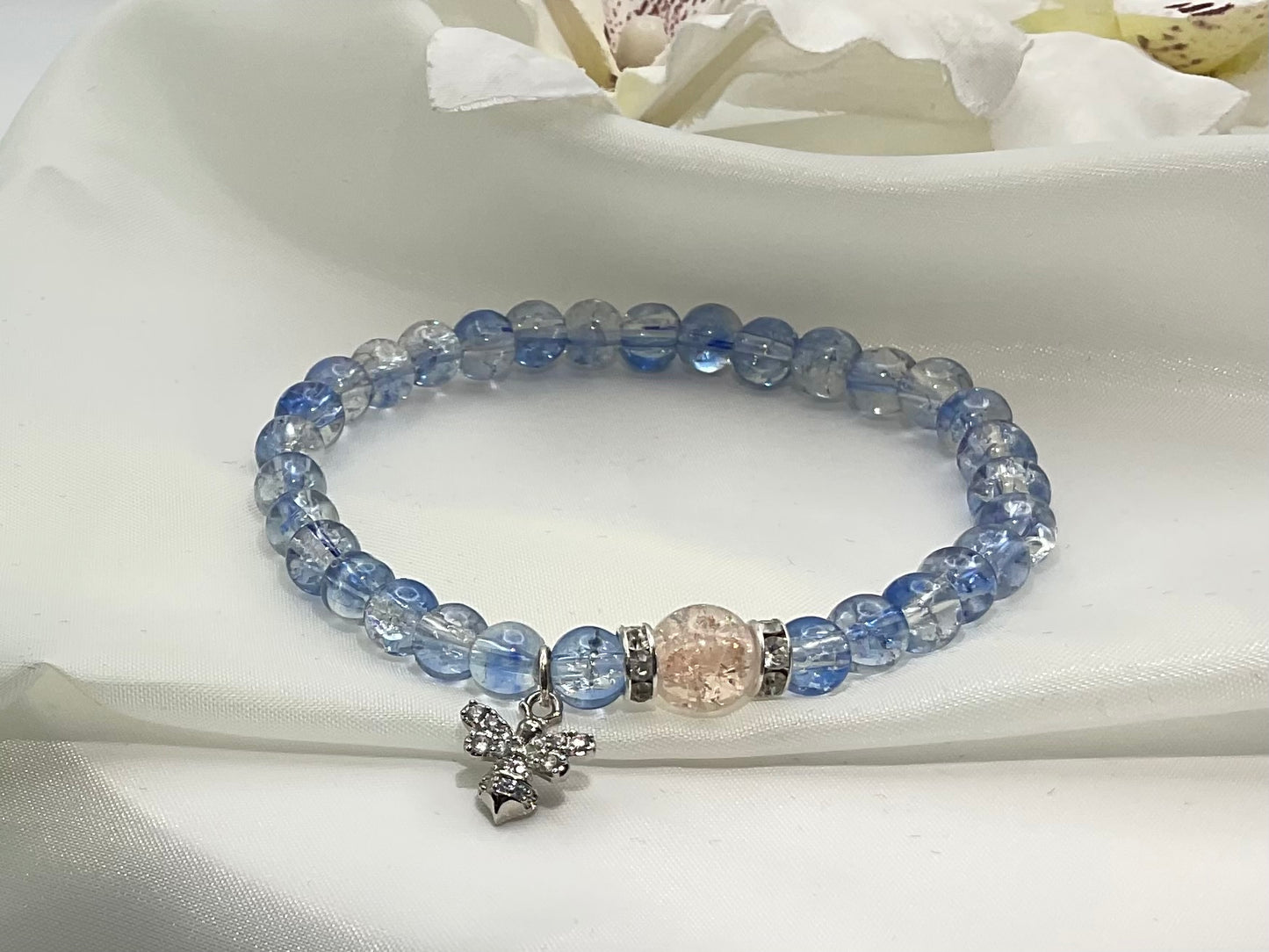 Blue Meadow Bee Bracelet