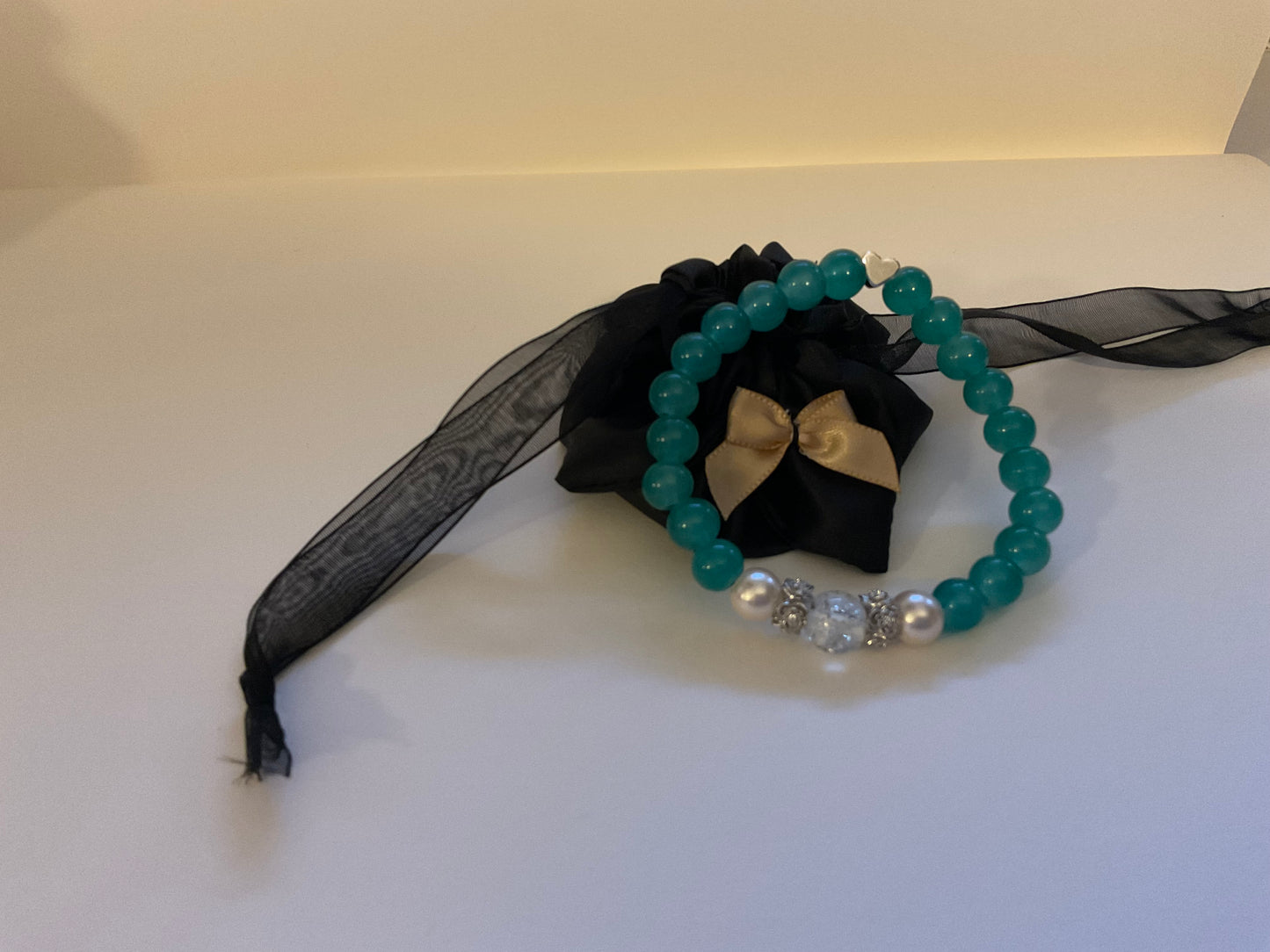 Soft Silver Rose Heart Bracelet