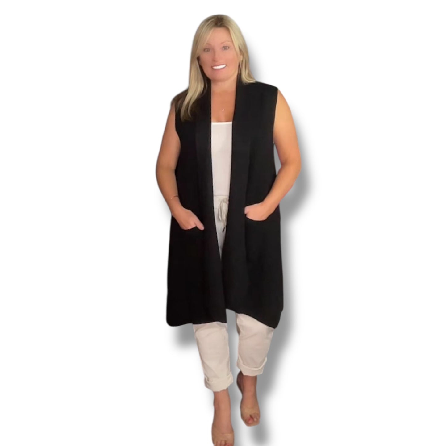 Longline Fine Knit Waistcoat (Ada)