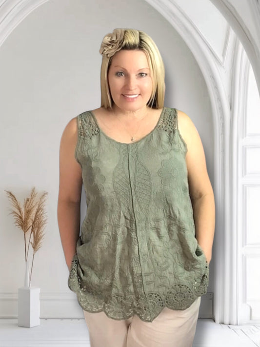 Kimmie Cotton Vest Style Camisole Top