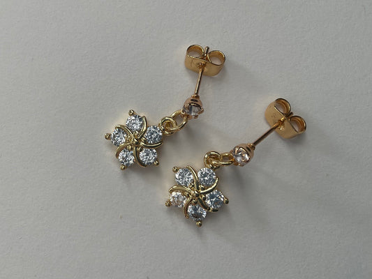 The Elara Earrings — 18k Gold Plated Crystal Drops