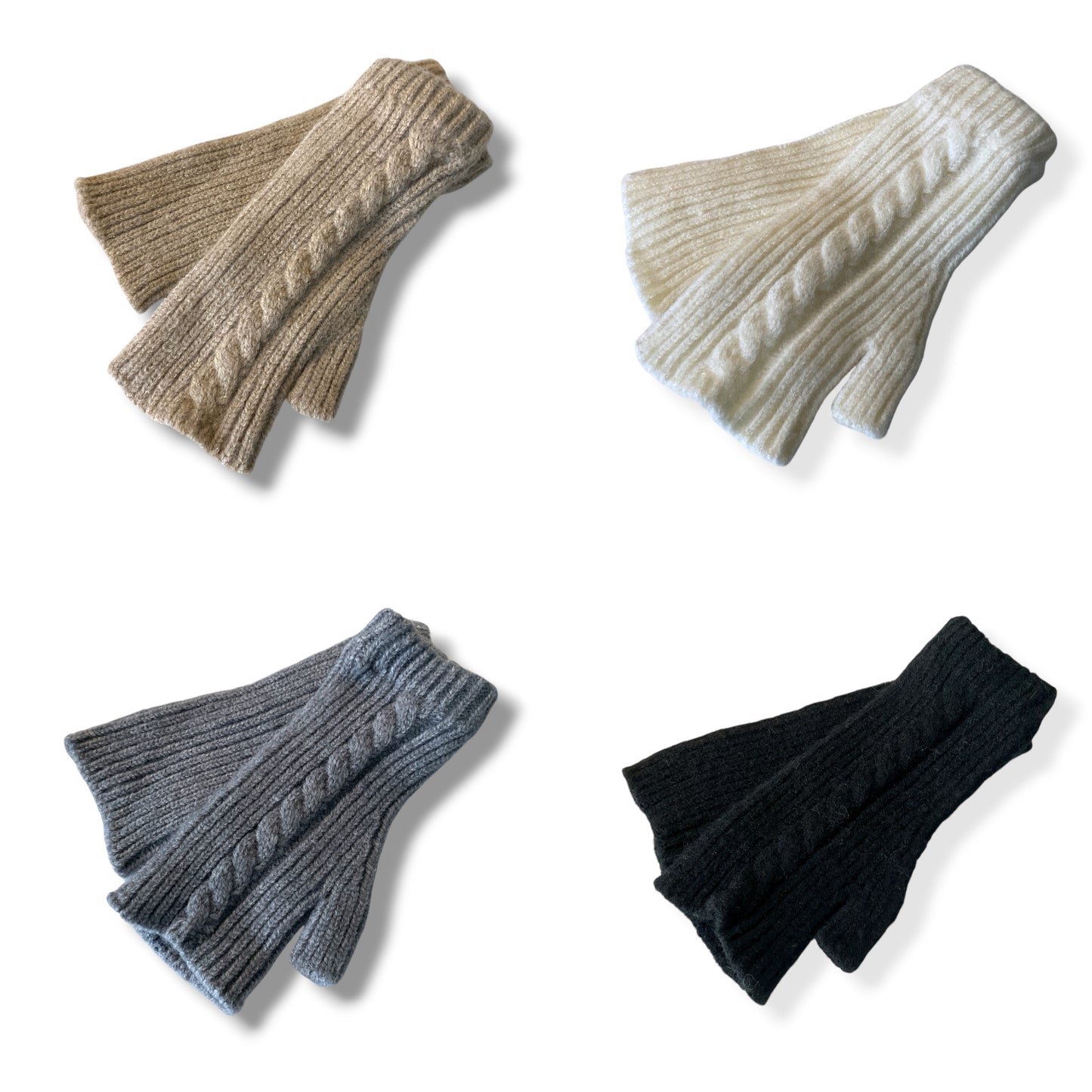 NINA. Soft knitted fingerless mittens