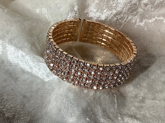 Crystal Rose. Sparkling Rose Gold Coloured Cuff
