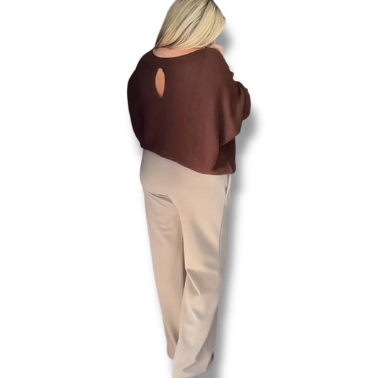 Keyhole Ruffle Cuff Jumper