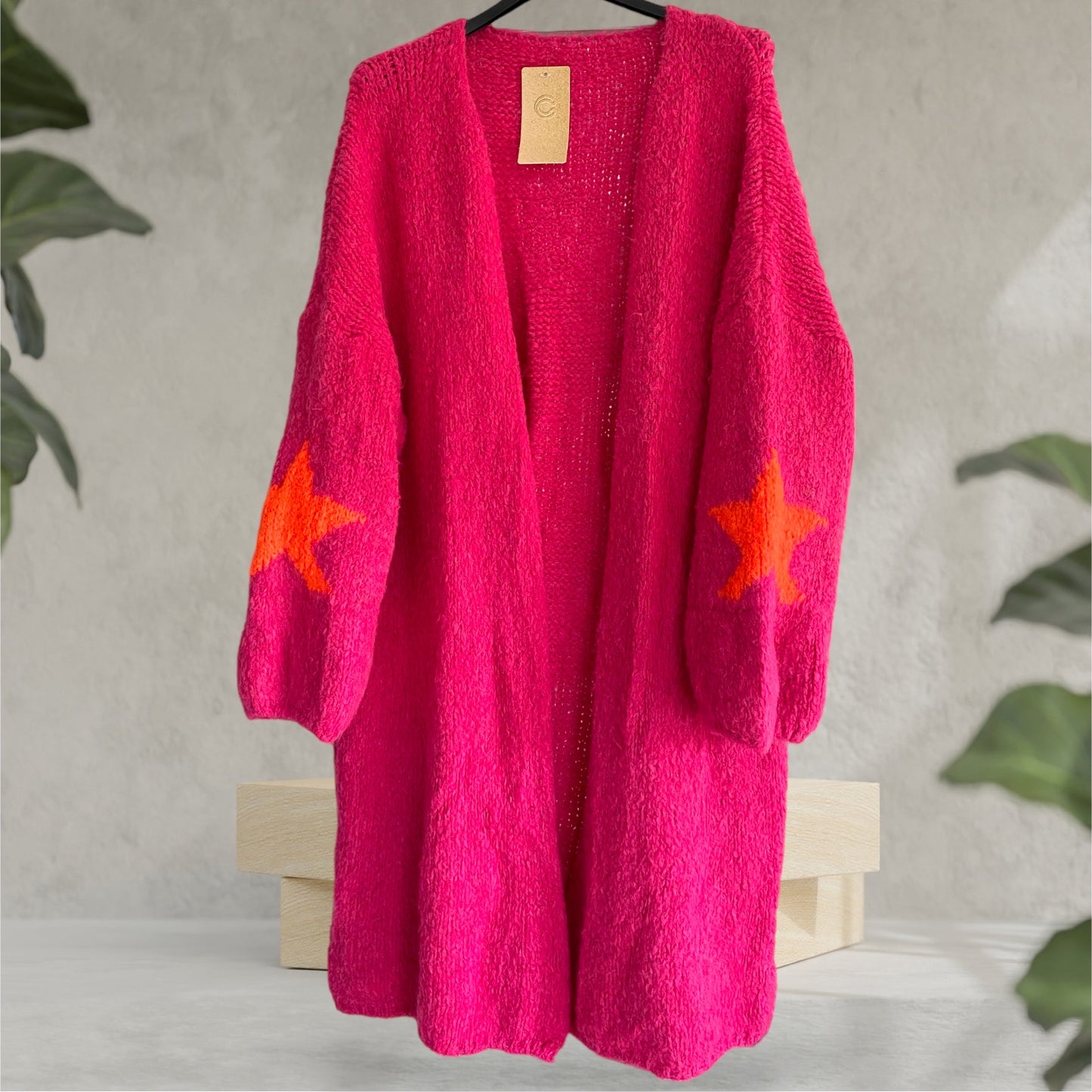 CLARA. Super soft star longline cardigan