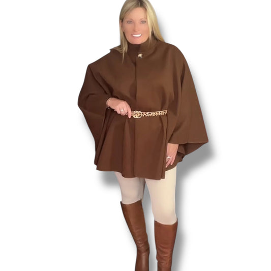 Cape with Animal Print Belt ( Maple)
