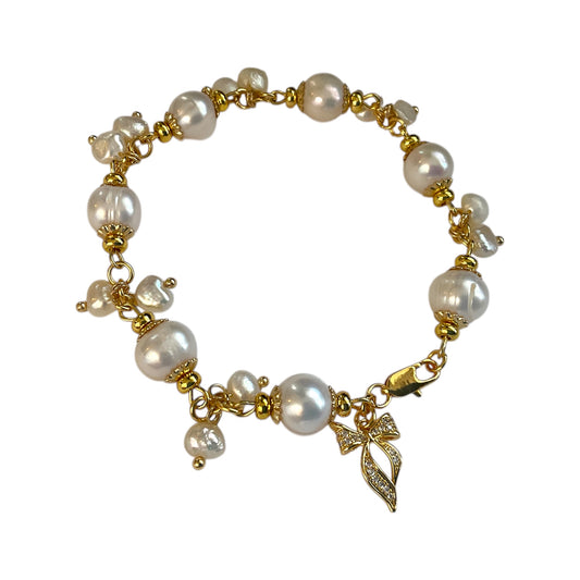 The Pearl Whisper Bow Bracelet