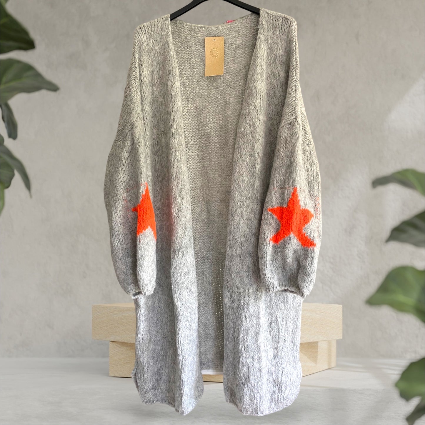 CLARA. Super soft star longline cardigan