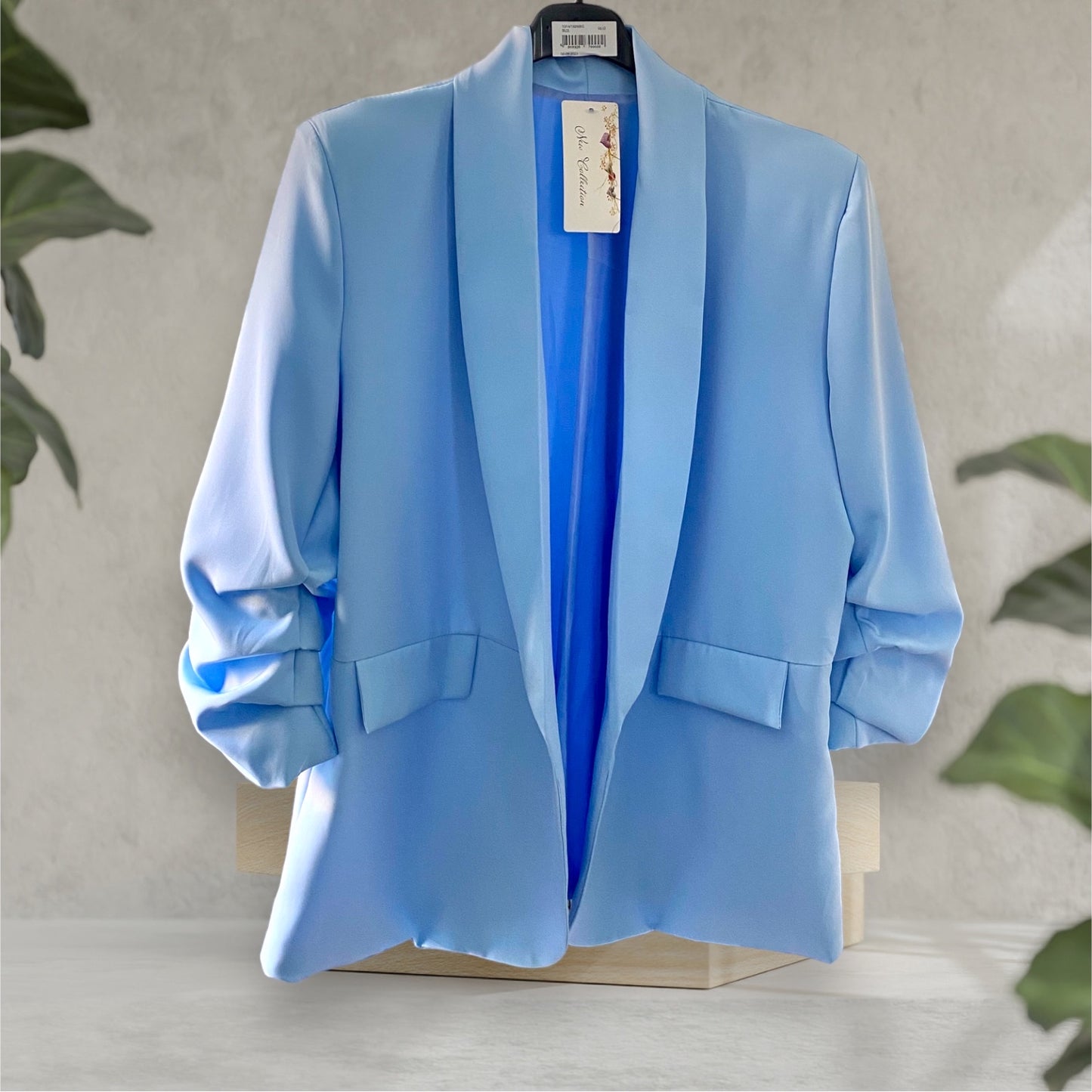 SADIE. RUCHED SLEEVE BLAZER