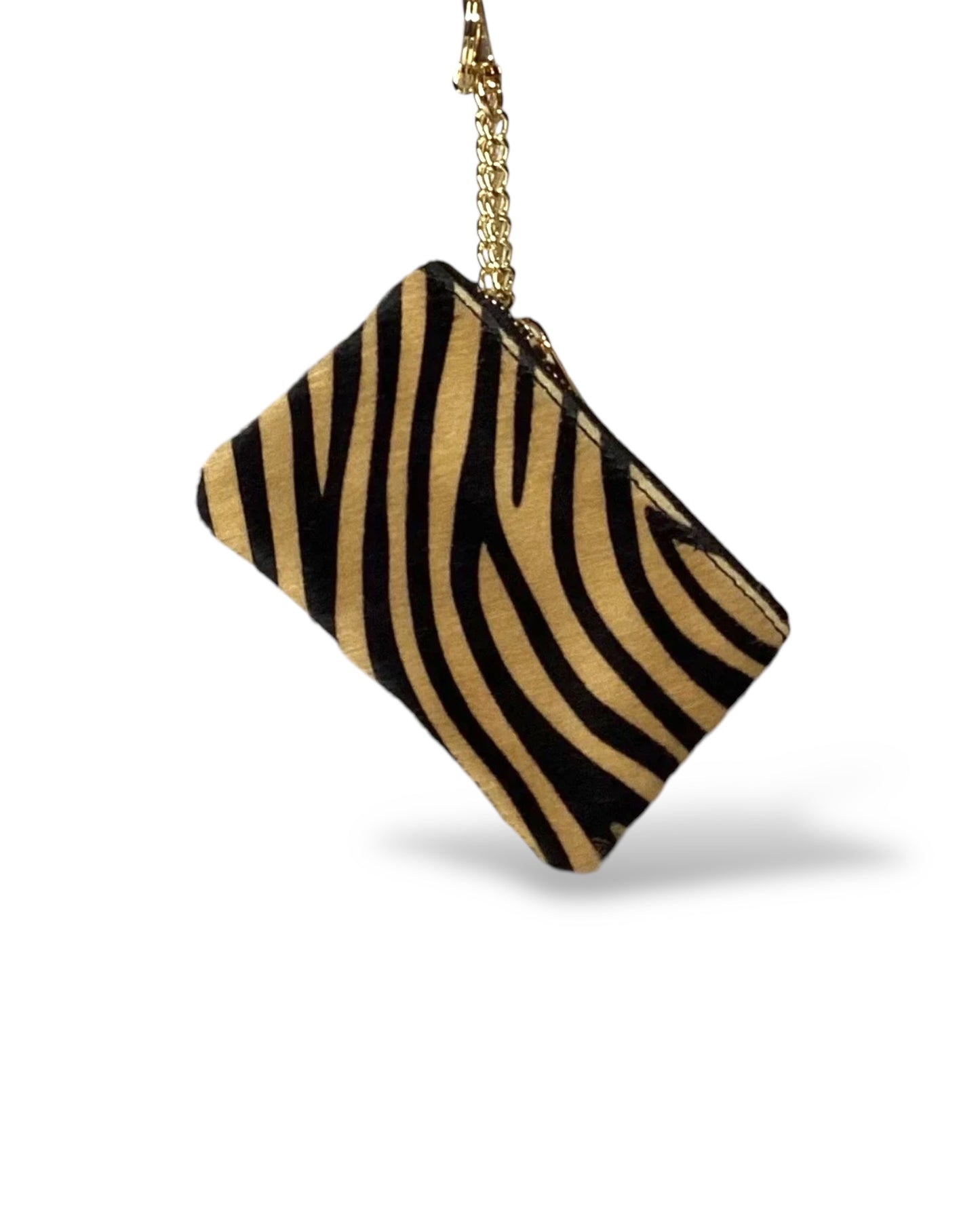 Tessa. Pony Hair Animal Print Leather Keychain Purse