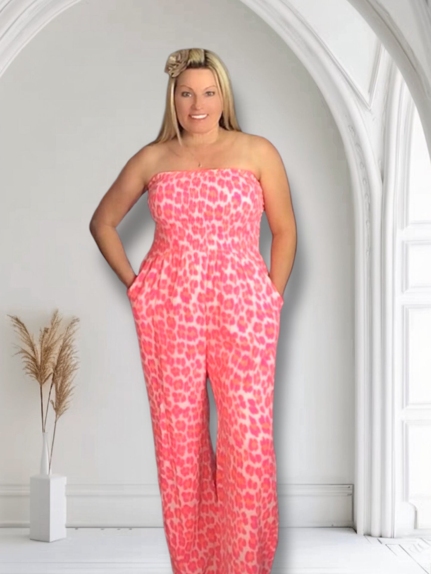 Pippa Cheesecloth Neon Animal Print Jumpsuit