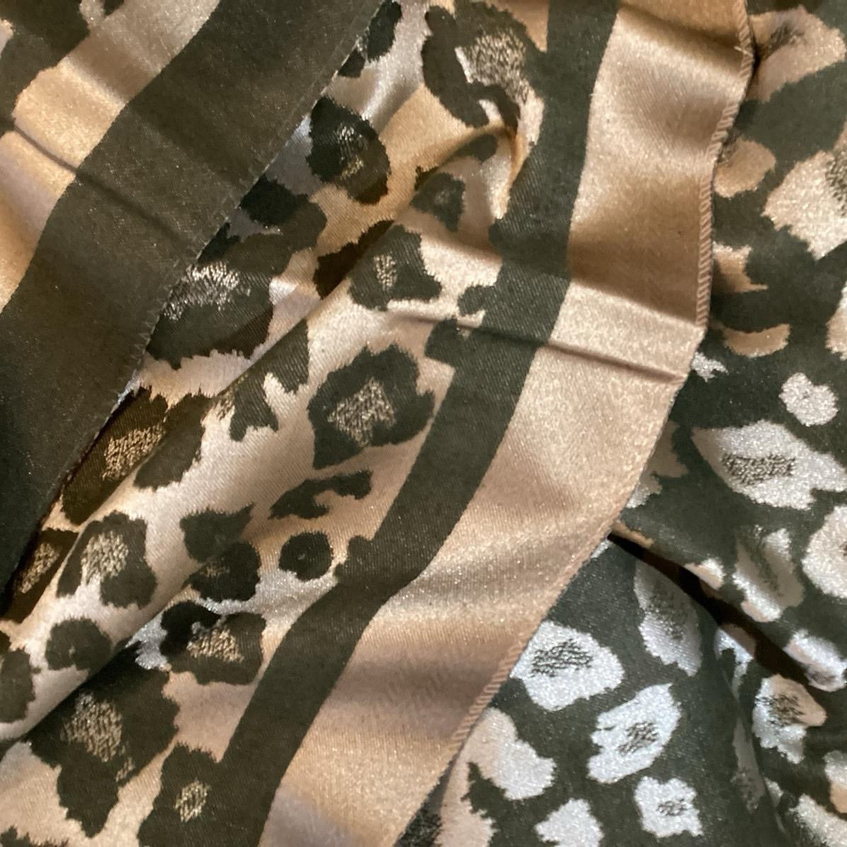 Kirsty Olive. Luxurious Gold Animal Print Scarf.