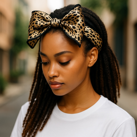 Amber. Wired Bow Silky Headband