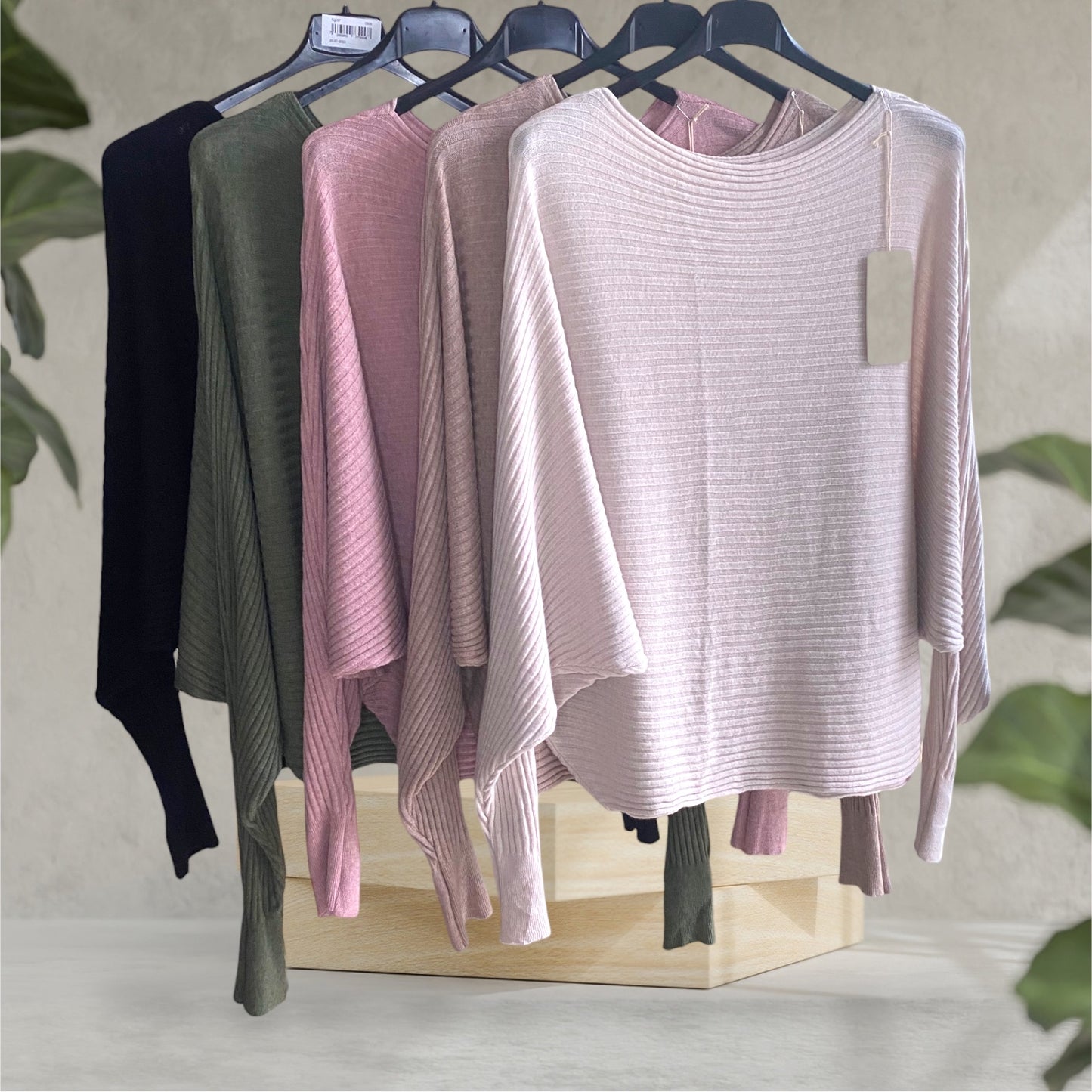 MORGAN. Soft feel ribbed batwing sweater top