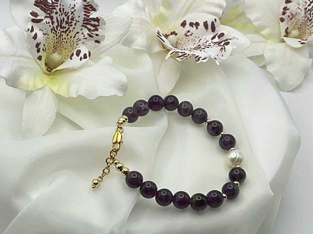 Amethyst Dusk Pearl Bracelet