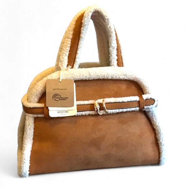 Dana. Faux Suede Cozy Handbag.