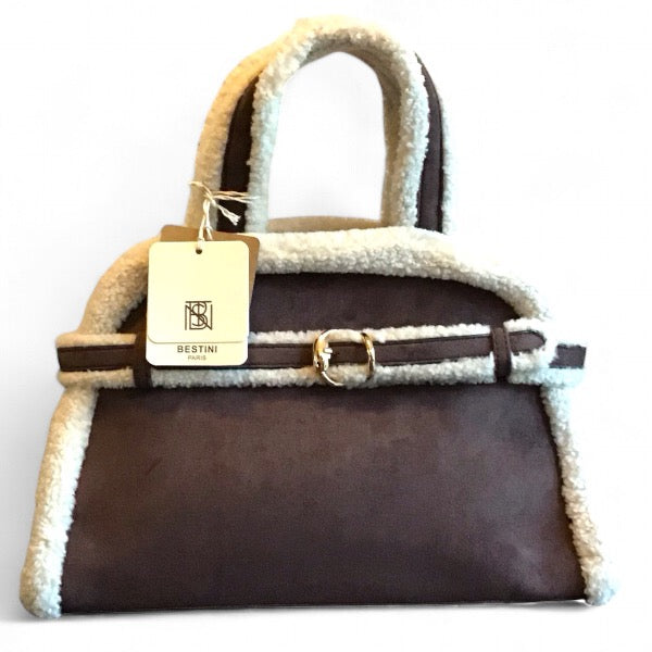 Dana. Faux Suede Cozy Handbag.