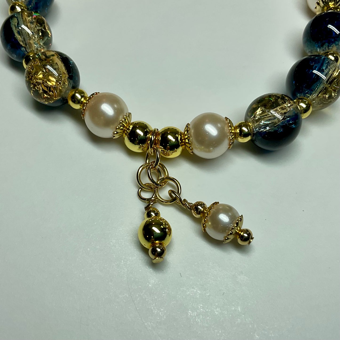 Golden Navy with Faux Pearls & Gold Accents