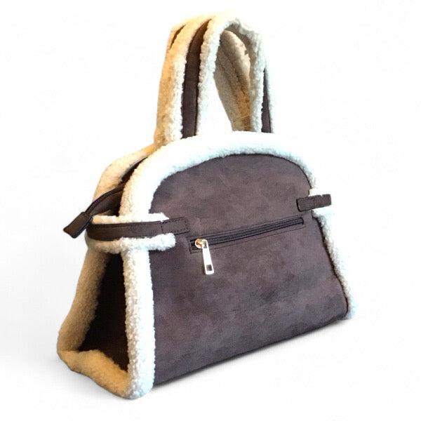 Dana. Faux Suede Cozy Handbag.