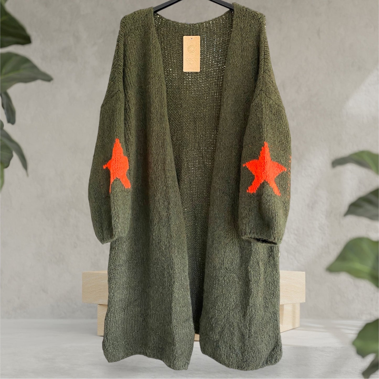 CLARA. Super soft star longline cardigan