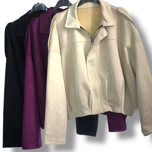 Oversized Faux Suede Jacket